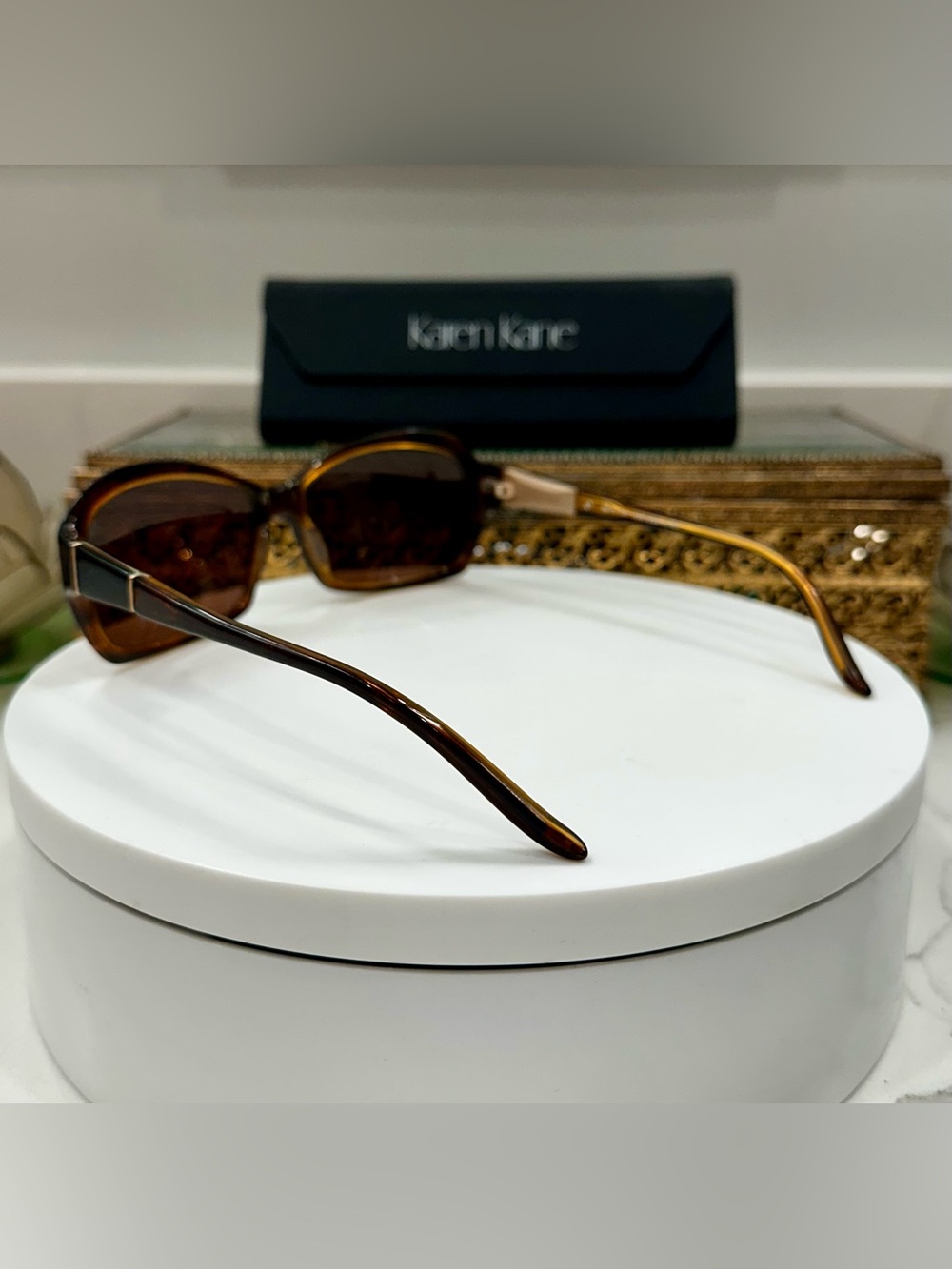 Karen Kane - Dahlia - Tortoiseshell/Honey Sunglasses - VGUC, w/ KK Hard-Case EUC - Picture 7 of 17
